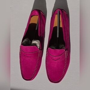 Mercanti Fiorentini Women's Suede Loafers in Fuchsia Pink